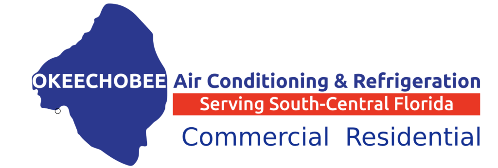 A red and blue logo for air conditioning company